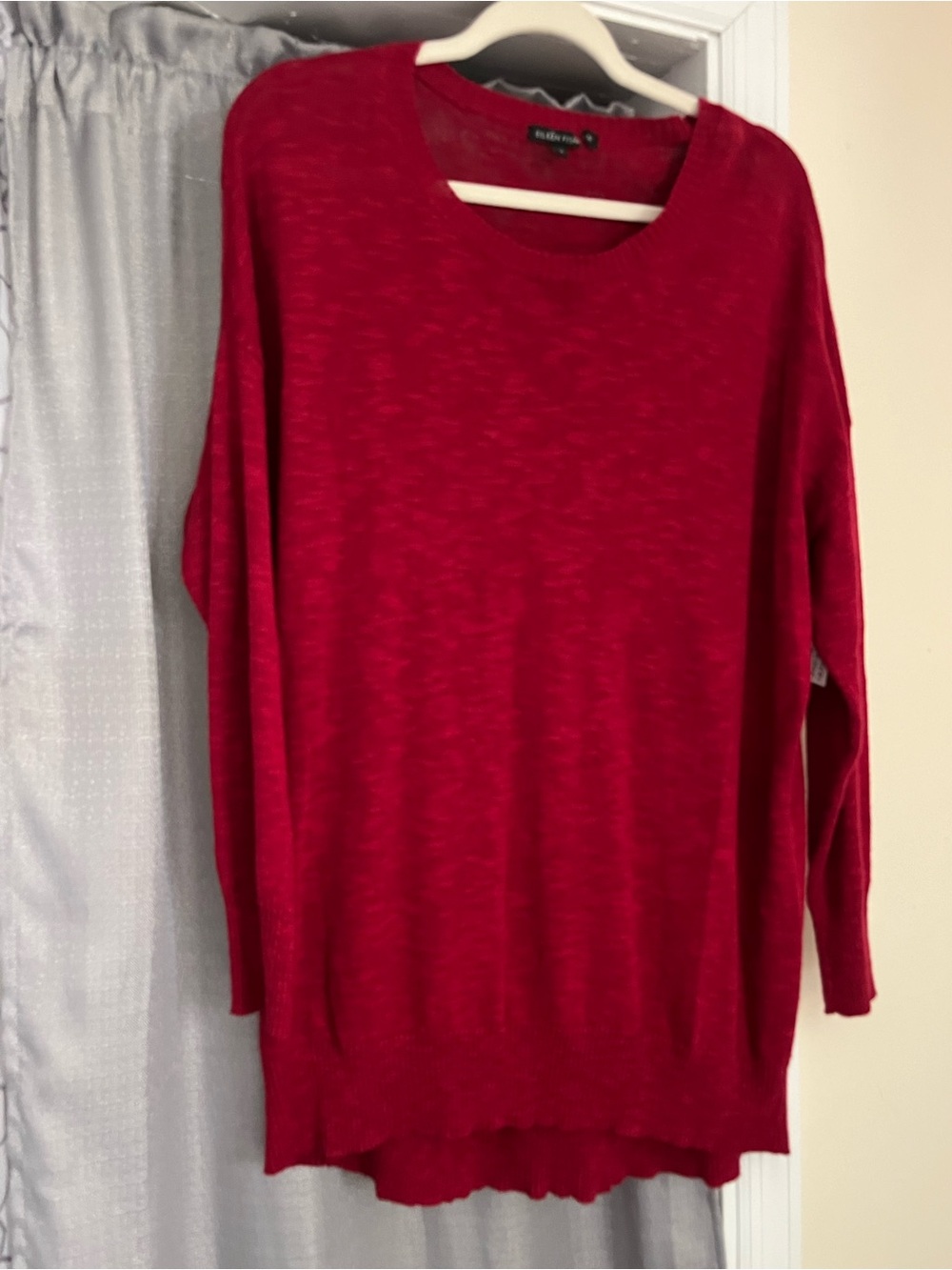 Eileen Fisher Women's Red Linen/Cotton  Sweater S